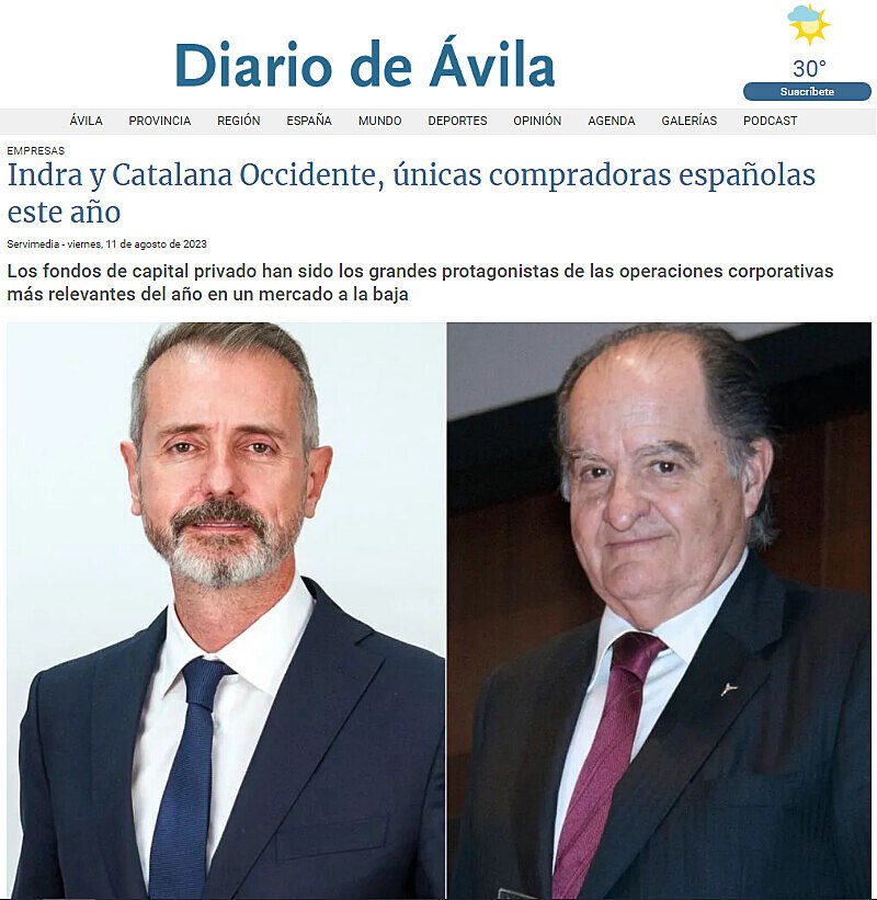 Indra y Catalana Occidente, nicas compradoras espaolas este ao